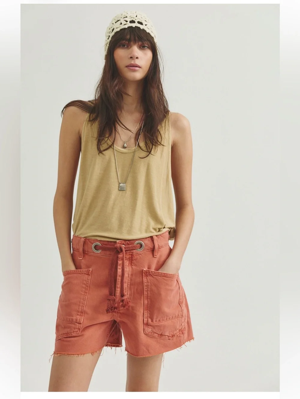Free People NWOT Moxie Barrel Shorts Size 26 in Sunset